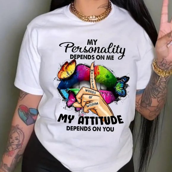 My Personality Depends On Me- Tee Shirt White - Picture 1 of 6